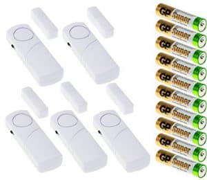 Adapter-Universe® 5x Türalarm AAA Batterien Set Fensteralarm Alarmanlage Sirene Alarm Fenster Tür